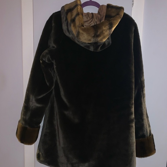 Reversible Brown Vintage Faux Fur Jacket - Picture 2 of 4